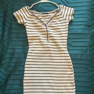 Black and white mini dress